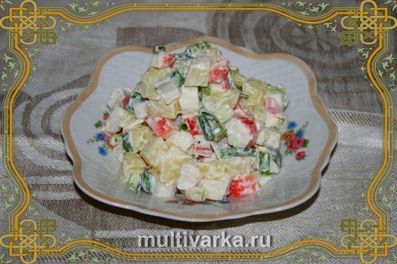 Крабовый салат с картошкой и кукурузой - рецепт с фото