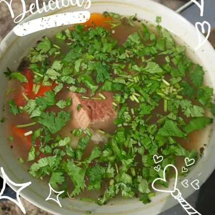 Шурпа с нутом на костре (самый известный узбекский суп)