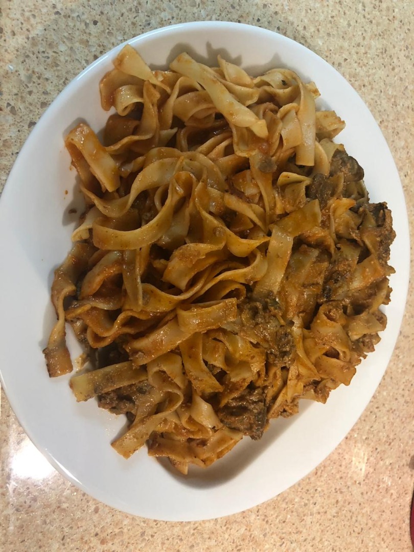 Феттучини с куриной печенью