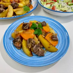 Жаркое из куриных сердечек 