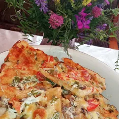 Пицца с шампиньонами