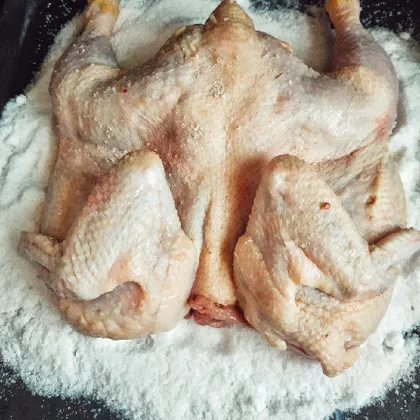 Курица на соляной подушке