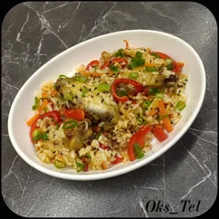 Тяхан с курицей и овощами