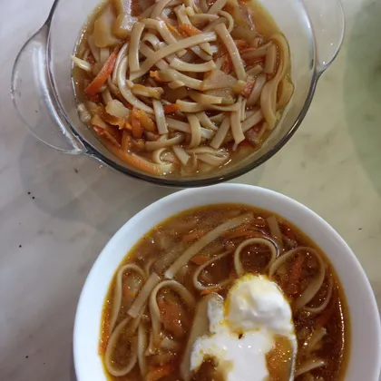 Лапша (суп) на грибном бульоне