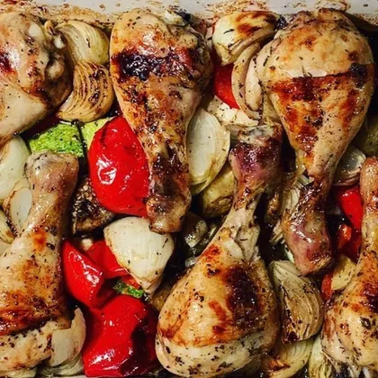 Курица с овощами в духовке, вкусно, просто и без заморочек