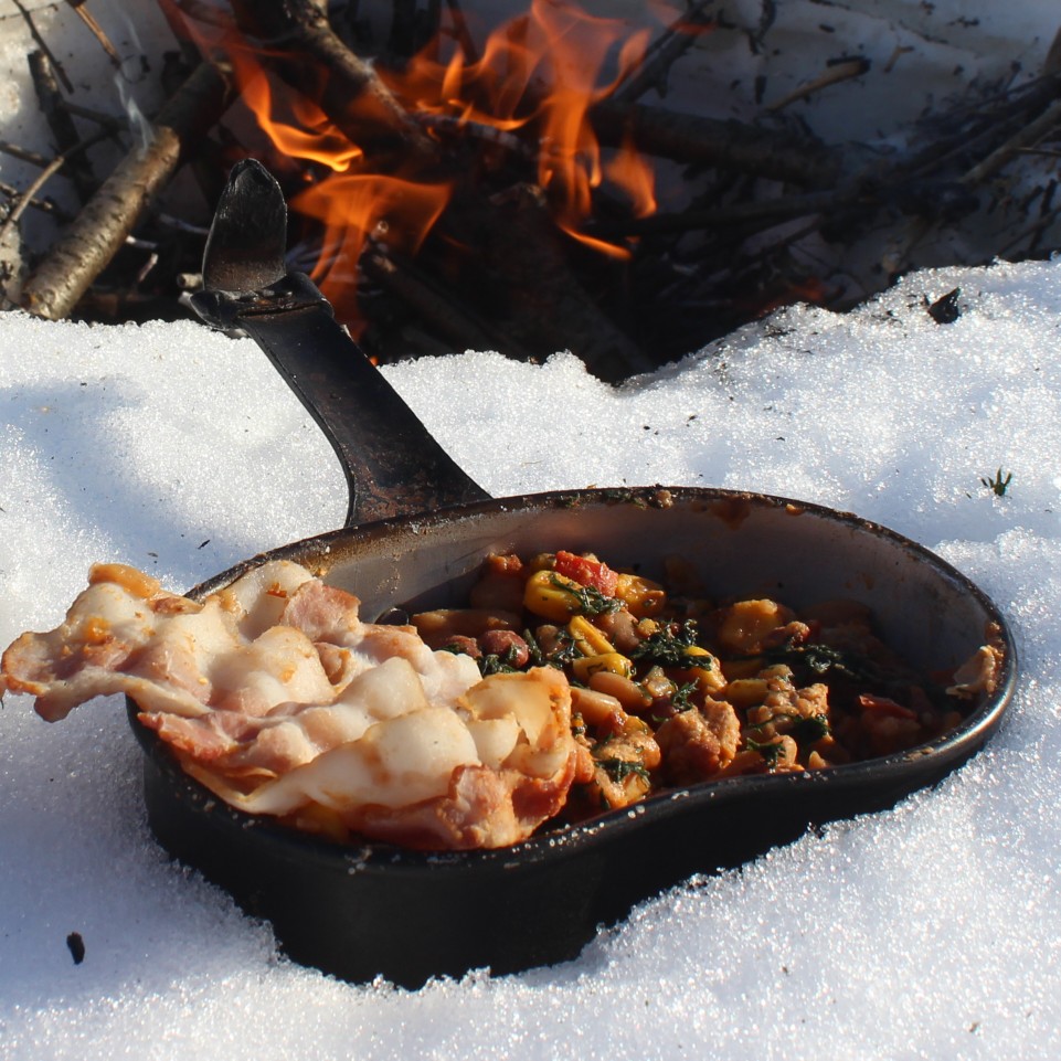 Жареная стручковая фасоль с беконом и чесноком