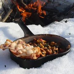 Северная фасоль с беконом