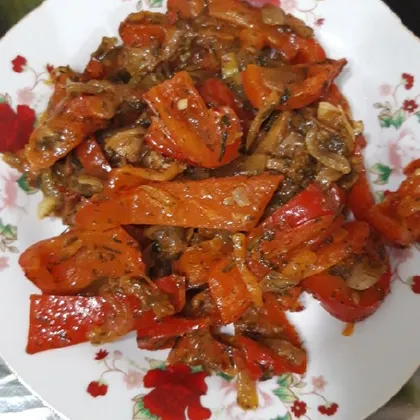 Вкусный жаренный болгарский перец