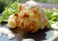Цветная капуста постная с чесночным соусом