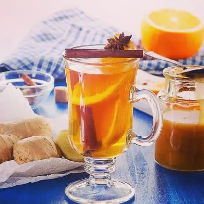 Чай с апельсиновой цедрой и имбирем