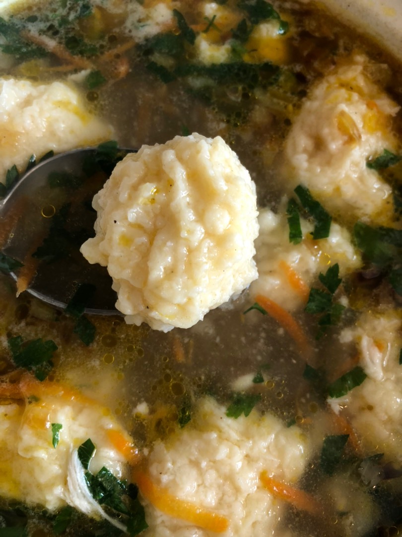 Лёгкий суп с сырными шариками 🧀