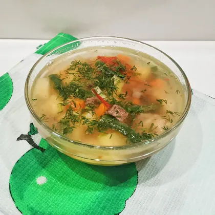 Суп с мясом и картофелем