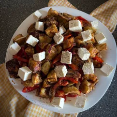 Салат с хрустящими баклажанами