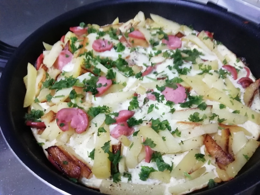 Жареная картошка с яйцами