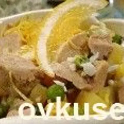 Постный картофельно-грибной салат