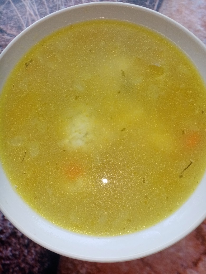 Суп с сырными фрикадельками