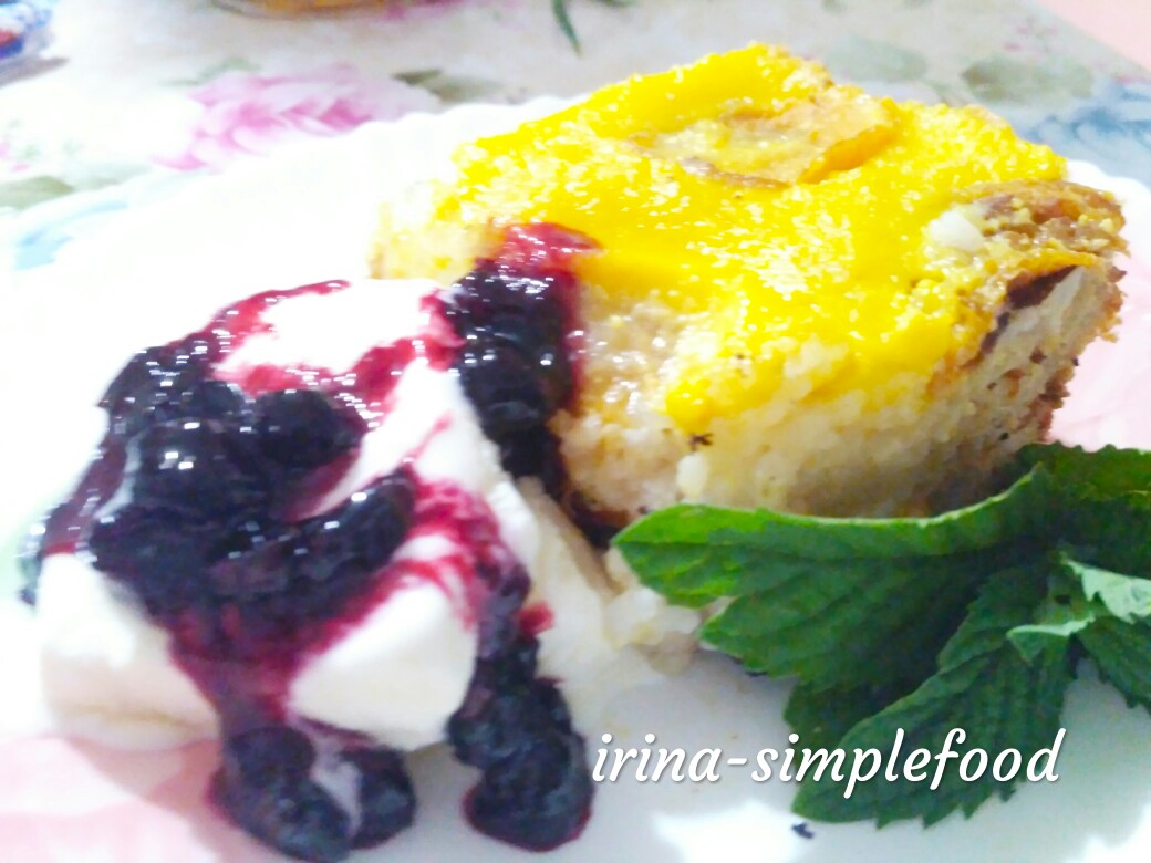Шарлотка с рисом и абрикосами #летниедесерты