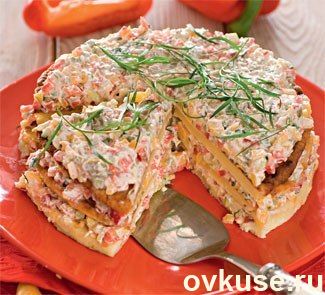 Кабачковый торт с сырной начинкой