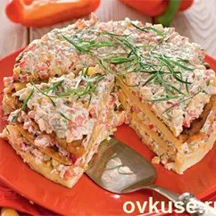 Кабачковый торт с сырной начинкой