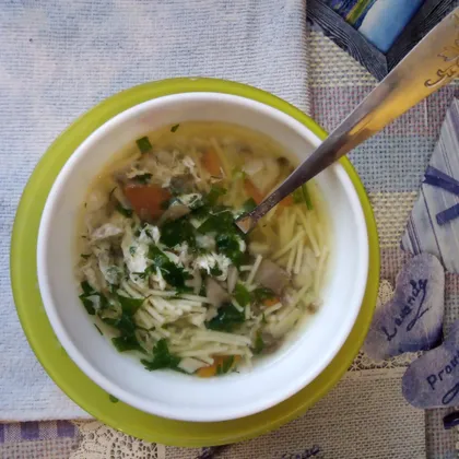 Суп куриный с вермишелью и шампиньонами - калорийность, состав, описание - gkhyarovoe.ru