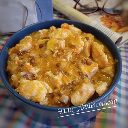 Куриное филе с чечевицей