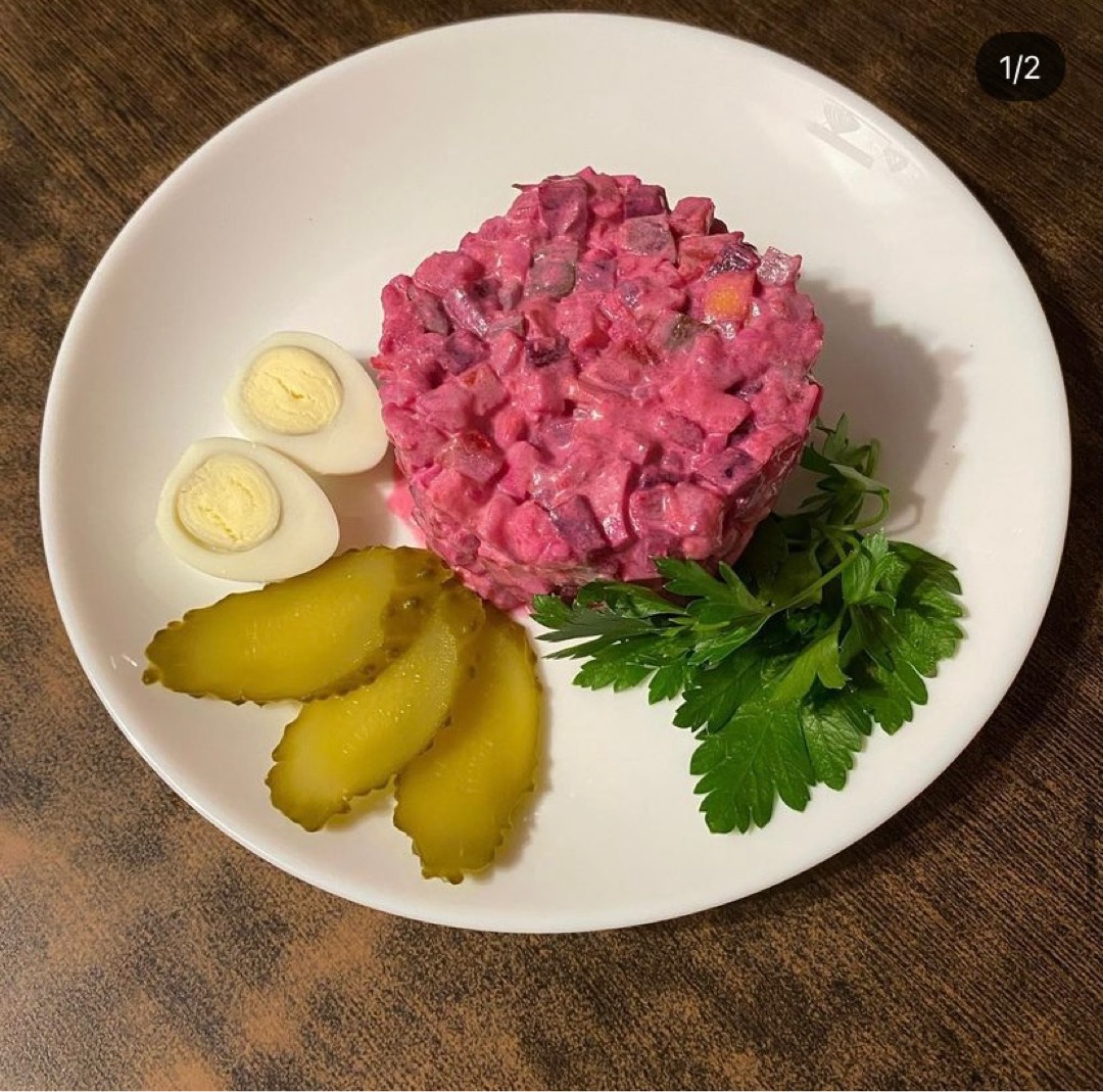 🇪🇪 Rosolje (Роcолье) салат со свеклой и килькой пряного посола