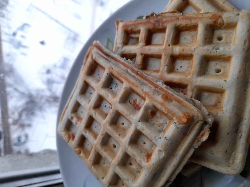 Вафли сырные с зеленью🧀