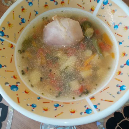 Овощной суп с курицей 'Для дочи'