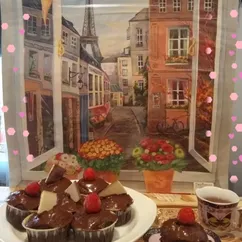 Шоколадные маффины 🍮🍓🍫