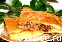 Постный пирог с гречкой и грибами