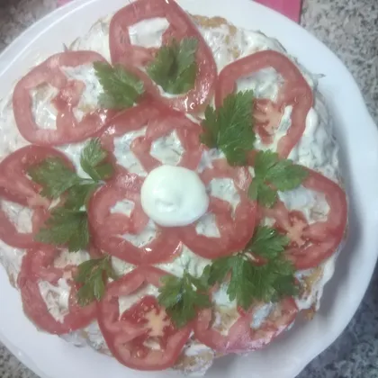 Кабачково-помидорный тортик
