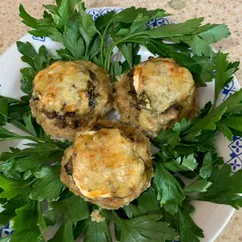 Мясные гнезда с грибной начинкой