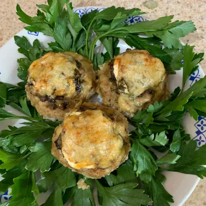 Мясные гнезда с грибной начинкой