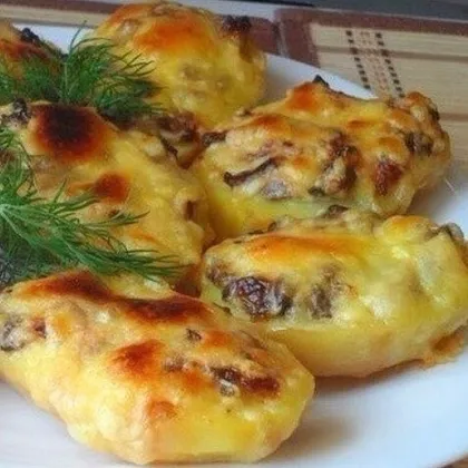 Запечённая картошка с грибами🤤