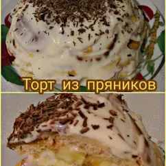 Банановый торт без выпечки