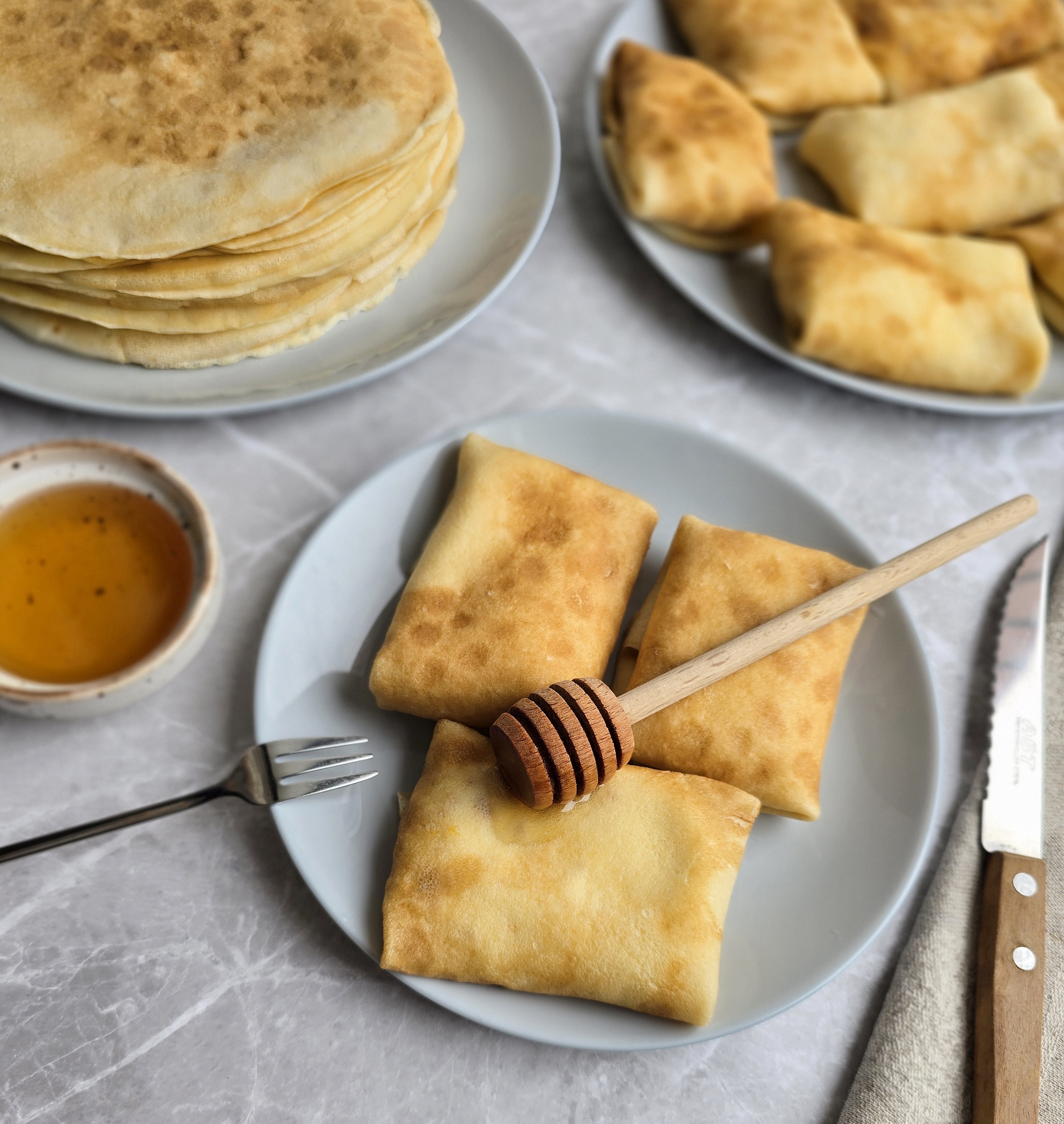 Фаршированные блинчики с творогом