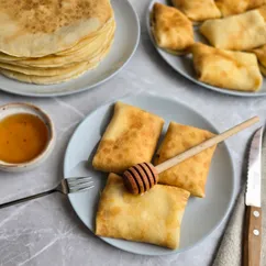 Фаршированные блинчики с творогом