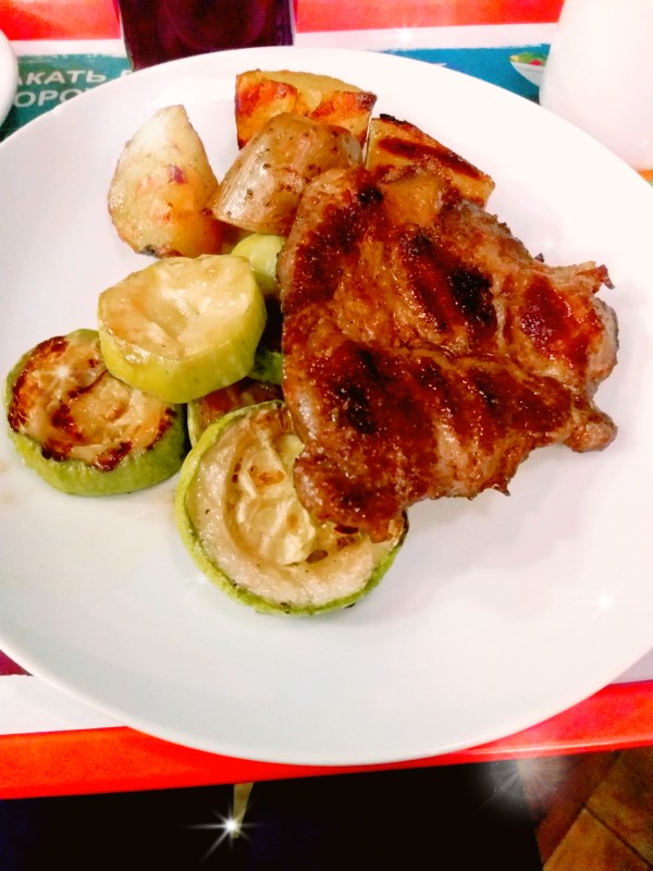 Куриный стейк с овощами гриль🥩🍜