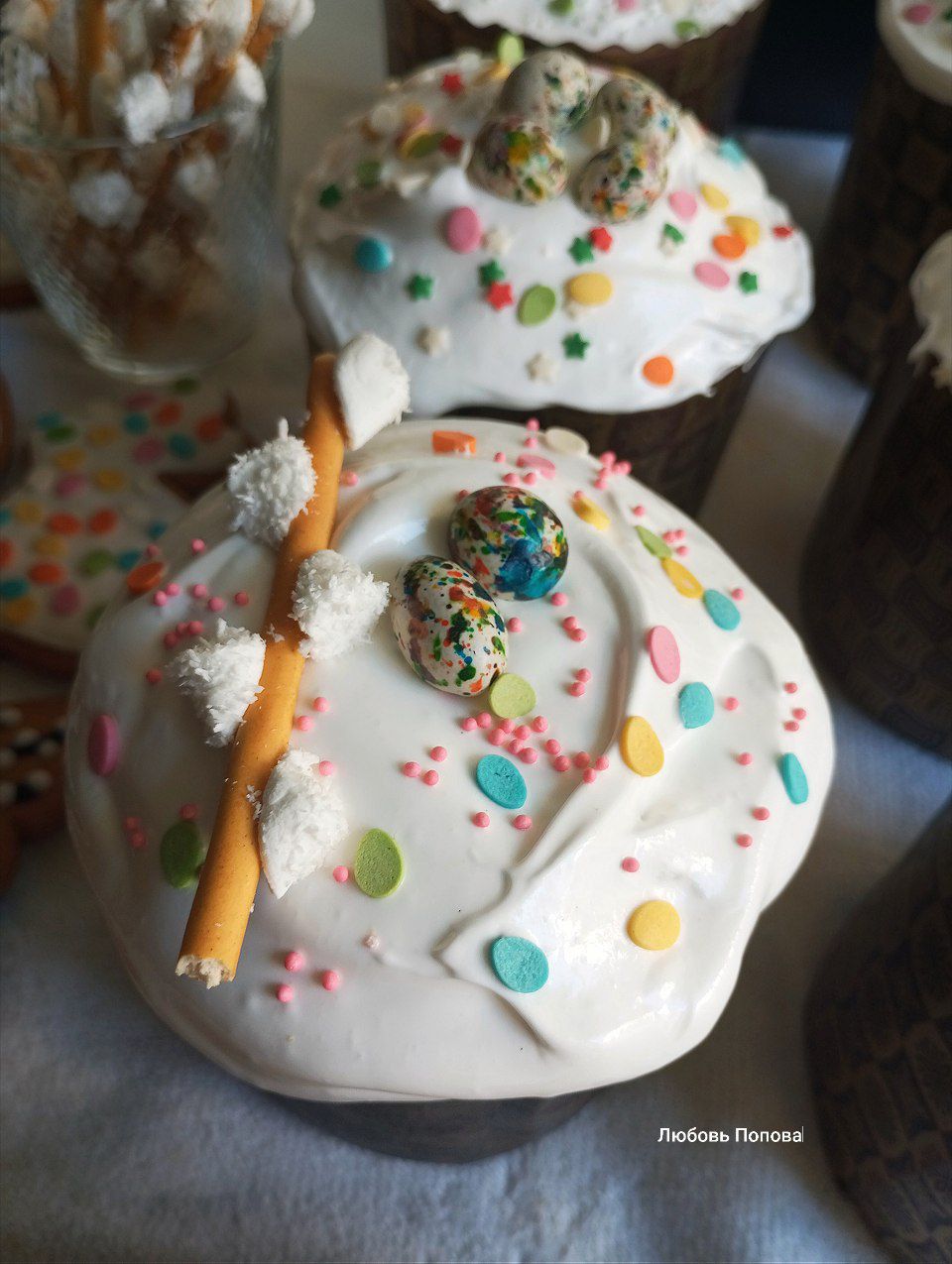 Вербочки из соломки и маршмэллоу 