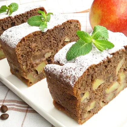 Шоколадно яблочный пирог с орехами | Chocolate аpple рie with nuts