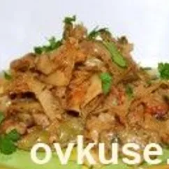 Постная капуста, тушеная с грибами и фасолью
