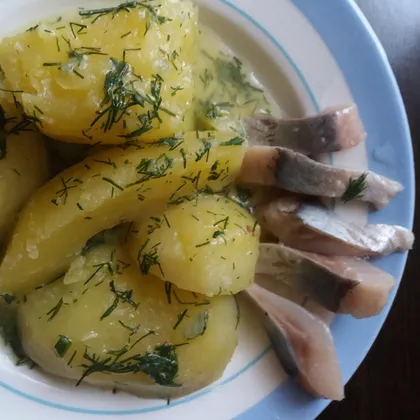 Отварная картошка с селедочкой