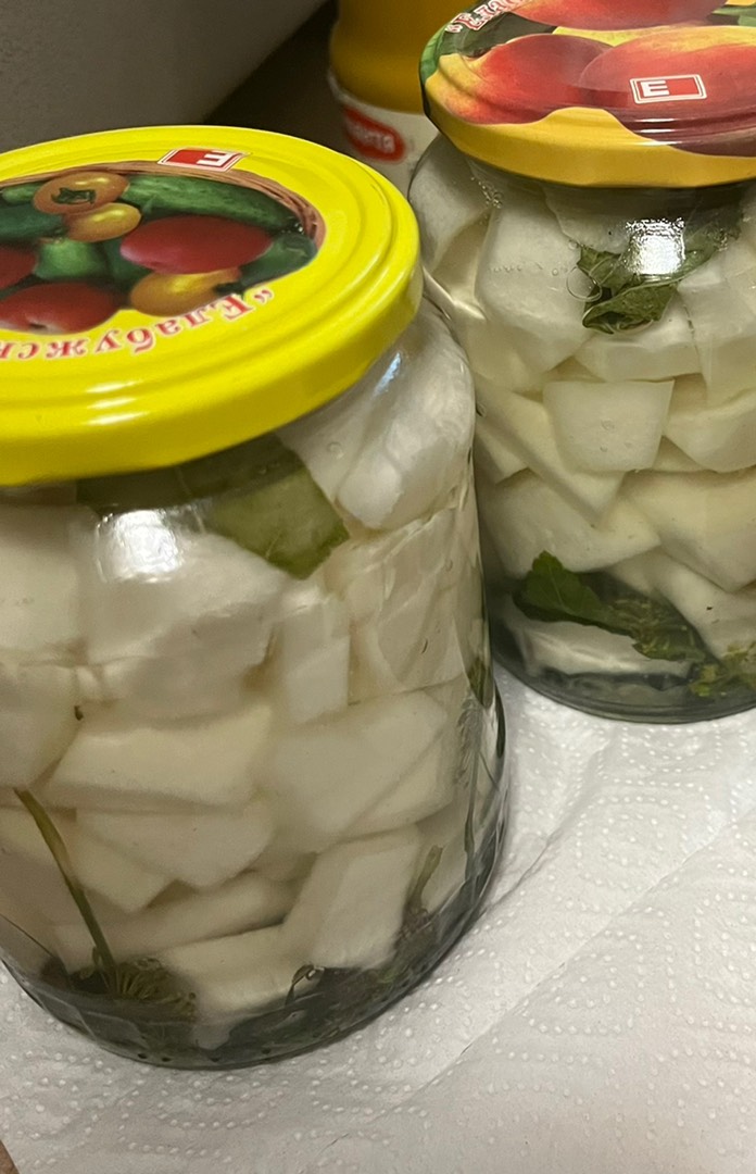 Маринованные патиссоны/кабачки (сладкие)