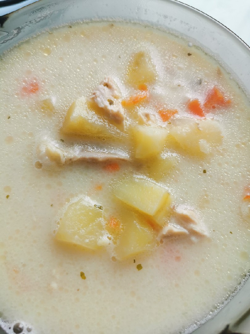 Сырный крем суп с плавленным сыром и сливками