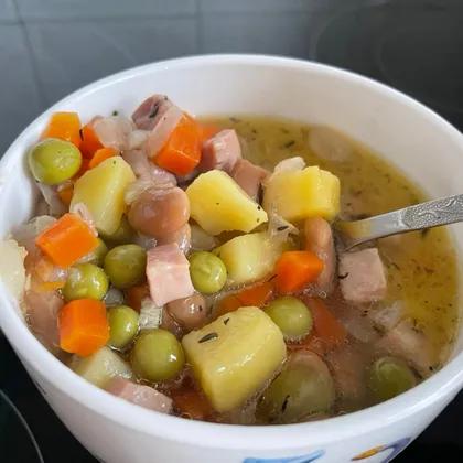 Фасолевый суп с ветчиной за 30 минут