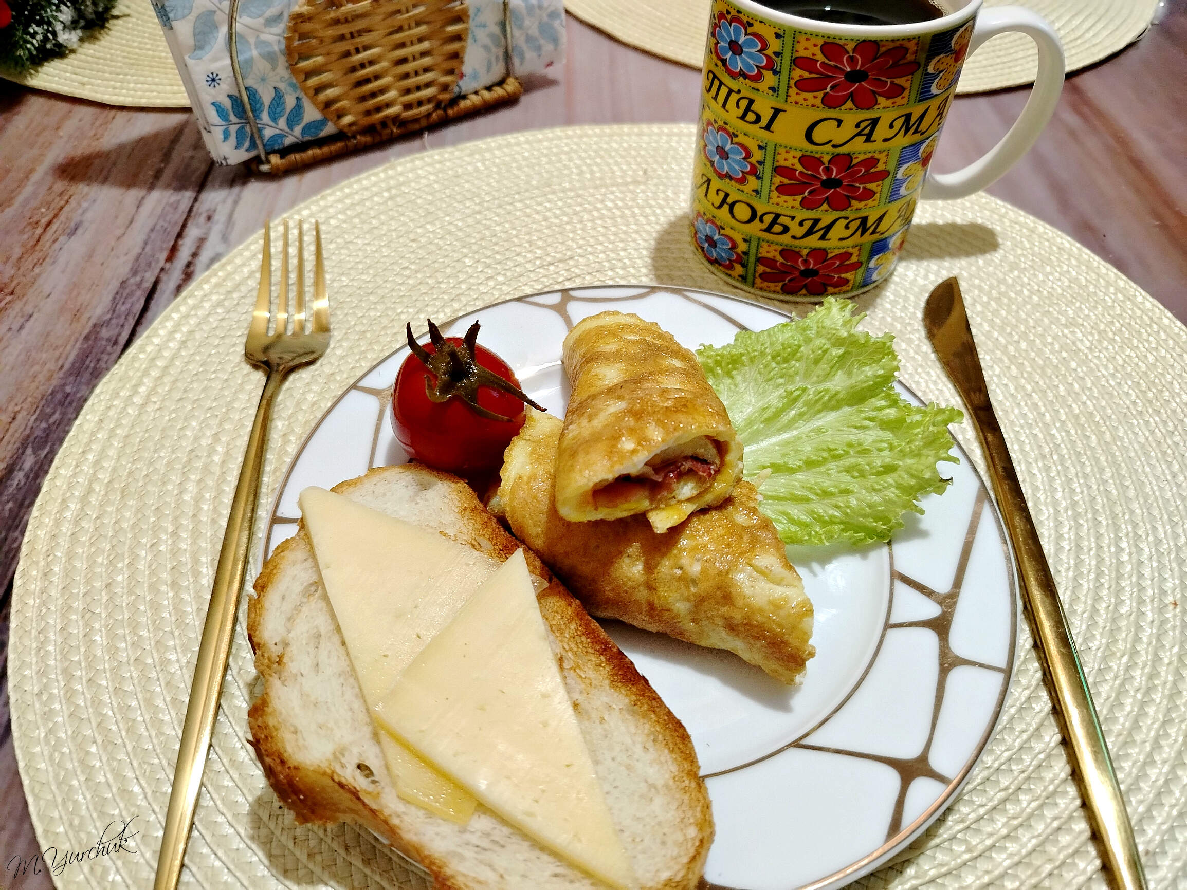 Яичный блин с беконом 