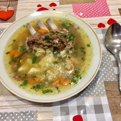 Суп с рисом и бараниной на косточке