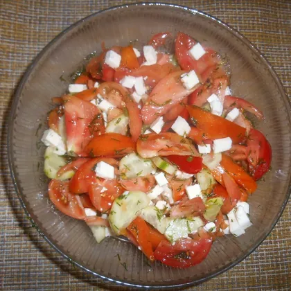 Овощной салат с брынзой