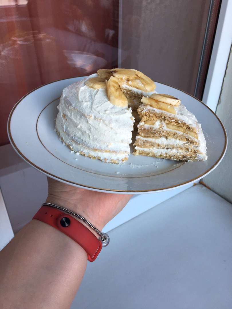 Творожный торт с бананом - пошаговый рецепт с фото