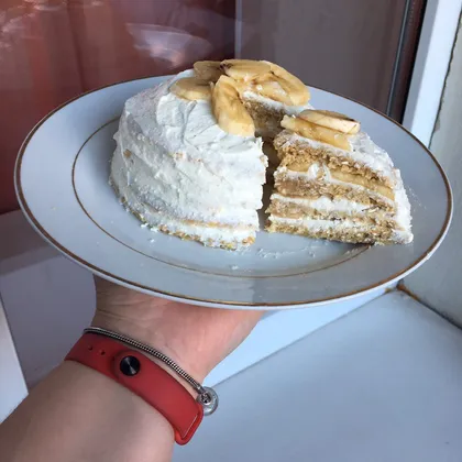 Пп торт с бананом и творогом 🍰🍌